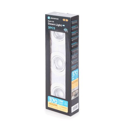 Aigostar - 3x LED Griestapslāni komplekts LED/5W/230V 4000K Ø 8,5 cm balts