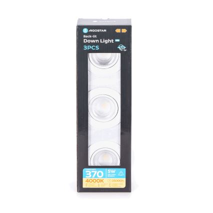 Aigostar - 3x LED Griestapslāni komplekts LED/5W/230V 4000K Ø 8,5 cm balts