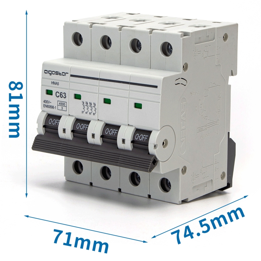 Aigostar - 4-fāžu automāts 4P-63A-C 400V