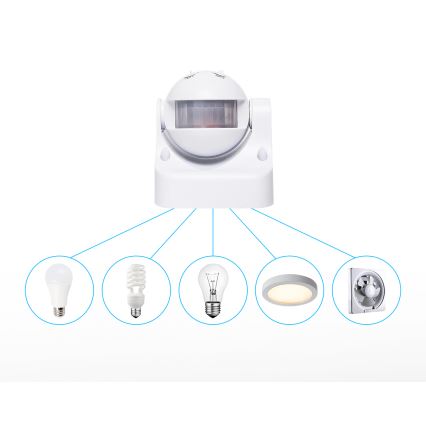 Aigostar - Āra infrasarkanais kustību sensors 230V IP44 balts