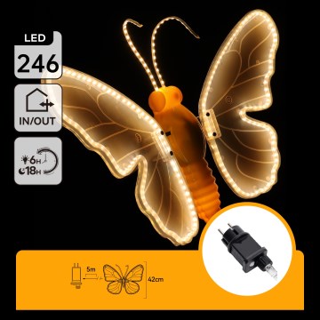 Aigostar - Āra LED dekorācija 246xLED/9W/230V 42 cm IP44 tauriņš/daudzkrāsains