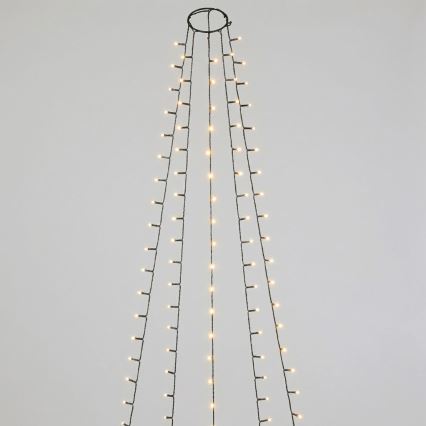 Aigostar - Āra LED Ziemassvētku virtene 108x LED/8 funkcijas 3x AA 1,8 m IP44 siltā balta