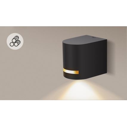 Aigostar - Āra sienas lampa 1xGU10/35W/230V melna IP54