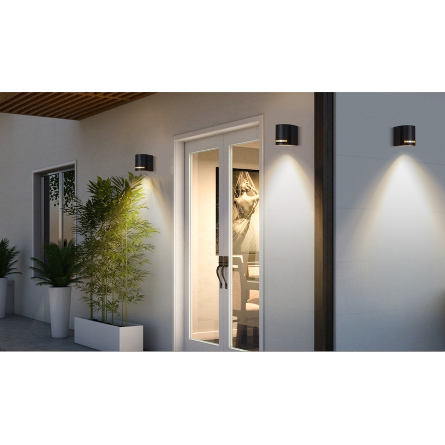 Aigostar - Āra sienas lampa 1xGU10/35W/230V melna IP54