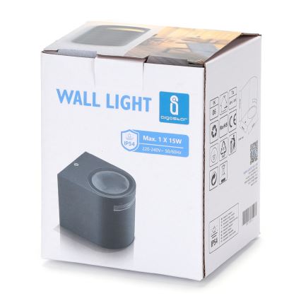 Aigostar - Āra sienas lampa 1xGU10/35W/230V melna IP54