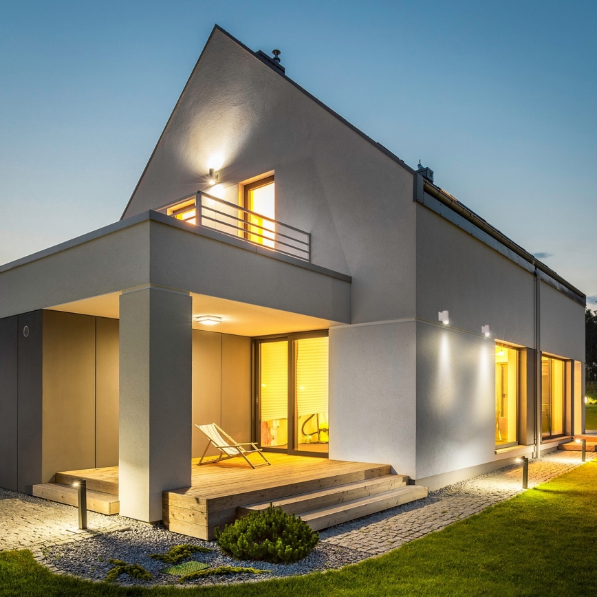 Aigostar - Āra sienas lampa 2xGU10/230V balta IP65 apaļa