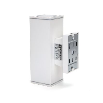 Aigostar - Āra sienas lampa 2xGU10/230V balta IP65 leņķa
