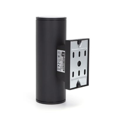 Aigostar - Āra sienas lampa 2xGU10/230V melna IP65 apaļa