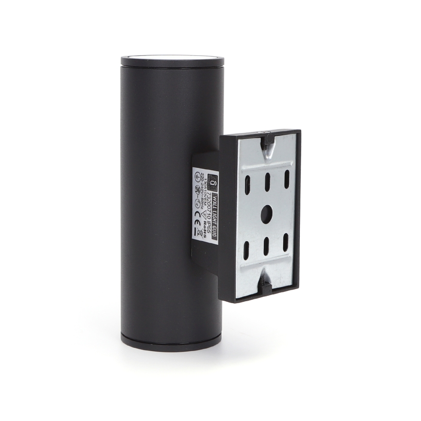Aigostar - Āra sienas lampa 2xGU10/230V melna IP65 apaļa