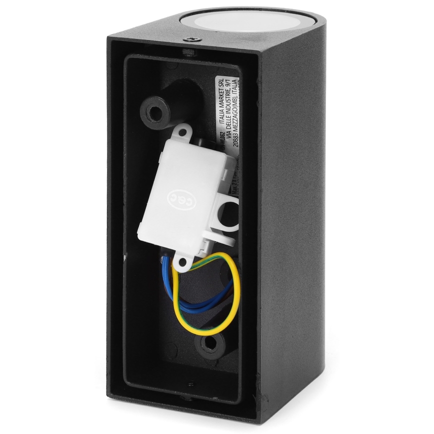Aigostar - Āra sienas lampa 2xGU10/35W/230V melna IP54