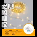 Aigostar - Āra Ziemassvētku LED virtene 200xLED/8 funkcijas 3xAA 6,3m IP44 silti balta