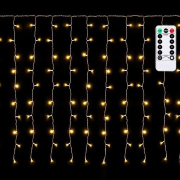 Aigostar - āra Ziemassvētku LED virtene 300xLED/8 režīmi 3x1m IP44 siltā balta + ar tālvadību
