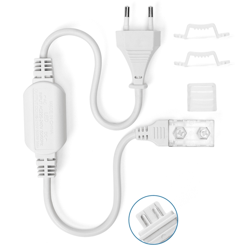 Aigostar - Barošanas avots LED sloksnēm 10 mm 600W/230V balts