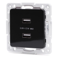 Aigostar - bezrāmja USB lādēšanas rozete 2x USB-A, melna