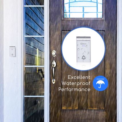 Aigostar - Bezvadu durvju zvans kontaktligzdai 230V/12V IP44 balts