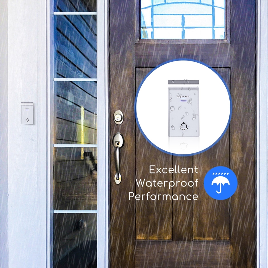 Aigostar - Bezvadu durvju zvans kontaktligzdai 230V/12V IP44 balts