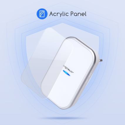Aigostar - Bezvadu kontaktligzdas durvju zvans 230V/12V IP44 balta
