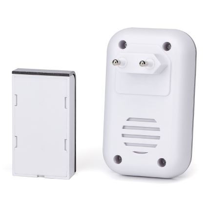 Aigostar - Bezvadu kontaktligzdas durvju zvans 230V/12V IP44 sudraba