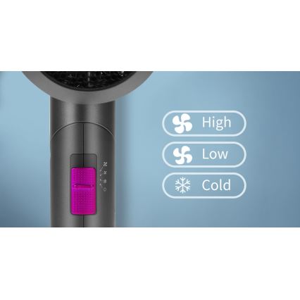 Aigostar - Ceļojumu matu fēns 1800W/230V violeta/melna