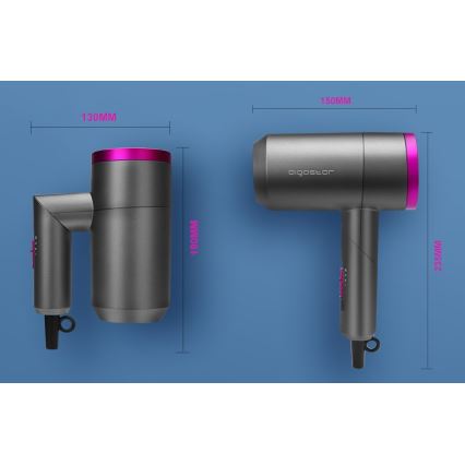Aigostar - Ceļojumu matu fēns 1800W/230V violeta/melna