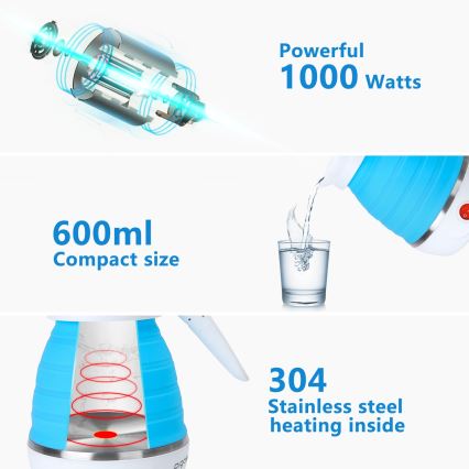 Aigostar - Ceļojumu tējkanna 600ml 1000W/230V