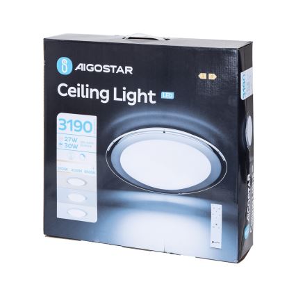 Aigostar - LED griestu gaismeklis ar regulējamu spilgtumu LED/30W/230V 2700-6500K Ø 42,9 cm hroms + tālvadības pults