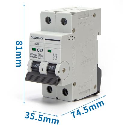 Aigostar - Divfāzu automāts 2P-63A-C 230-400V