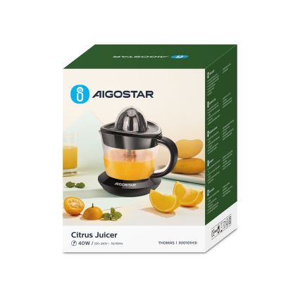 Aigostar - Elektriskā citrusaugļu spiede 1l 40W/230V melna