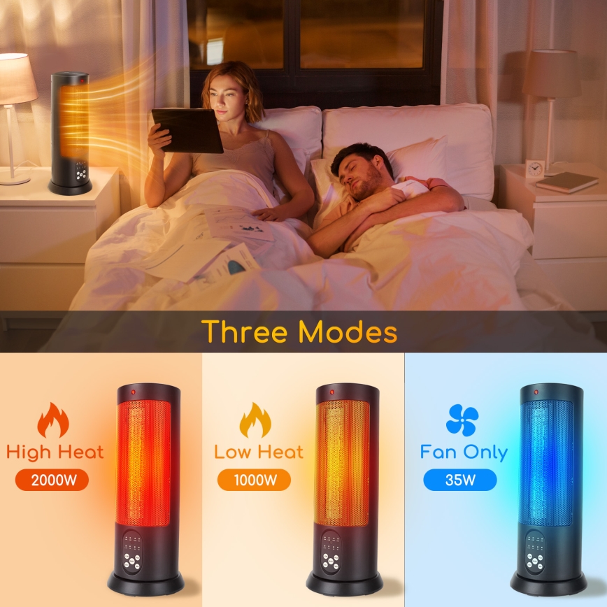 Aigostar - elektriskais sildītājs 1500W/230V + tālvadība