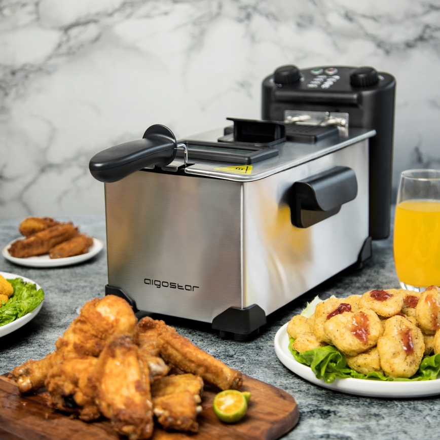 Aigostar - Fritēšanas ierīce 2200W/230V 3 l melna/hroms