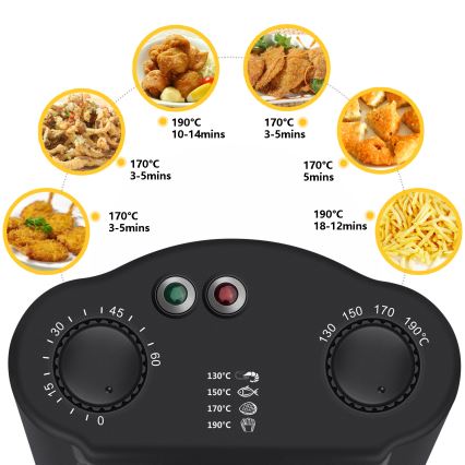 Aigostar - Fritēšanas ierīce 2200W/230V 3 l melna/hroms