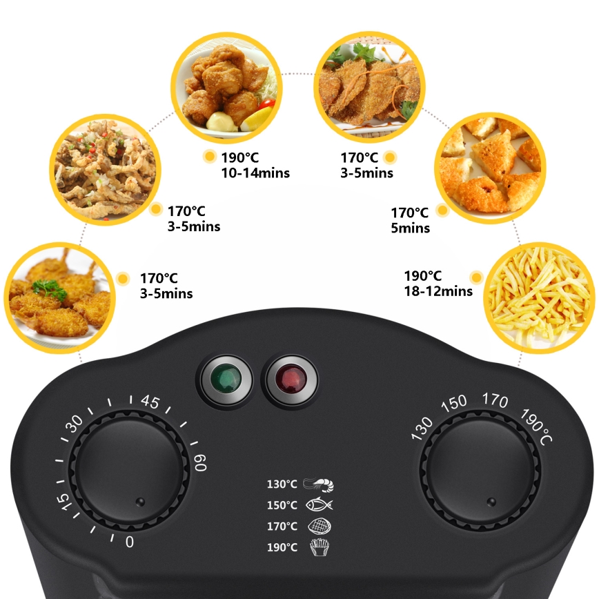 Aigostar - Fritēšanas ierīce 2200W/230V 3 l melna/hroms