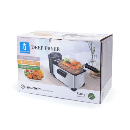 Aigostar - Fritēšanas ierīce 2200W/230V 3 l melna/hroms