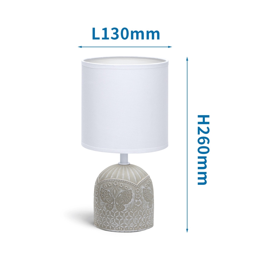 Aigostar - Galda lampa 1xE14/40W/230V bēša/balta