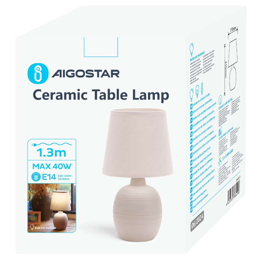 Aigostar - Galda lampa 1xE14/40W/230V