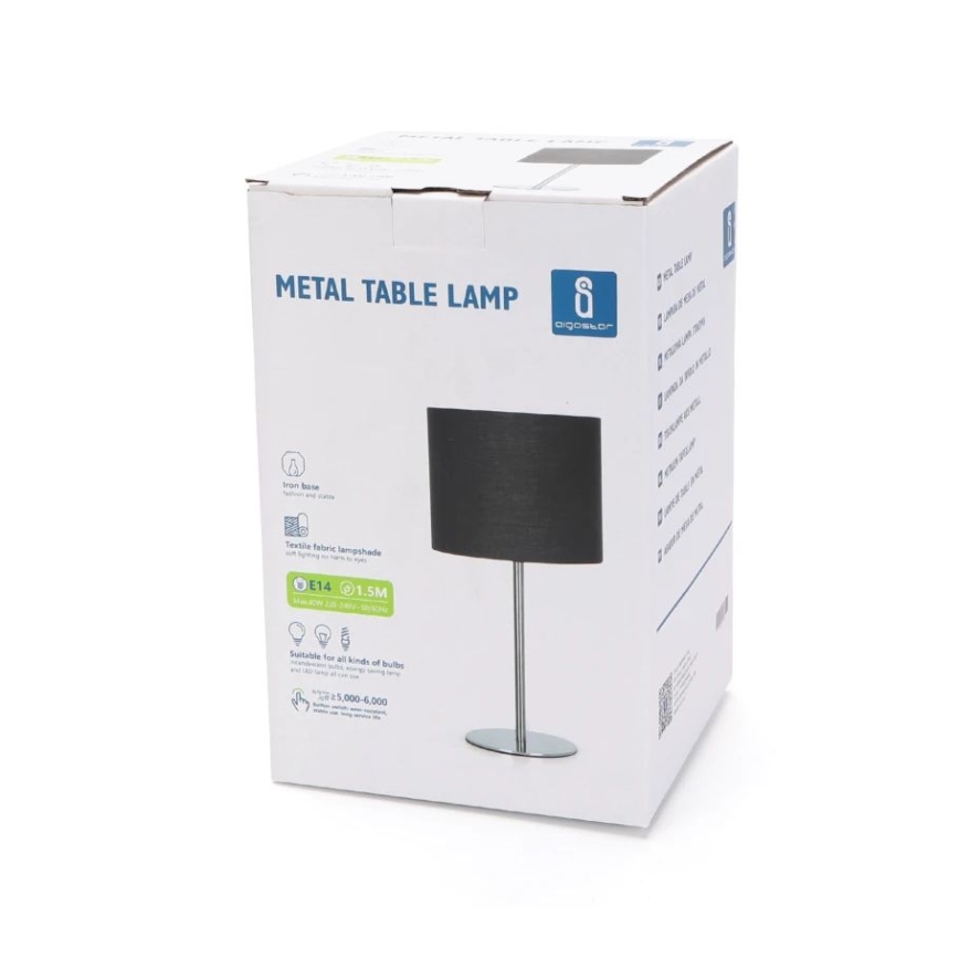 Aigostar - Galda lampa 1xE14/40W/230V melna