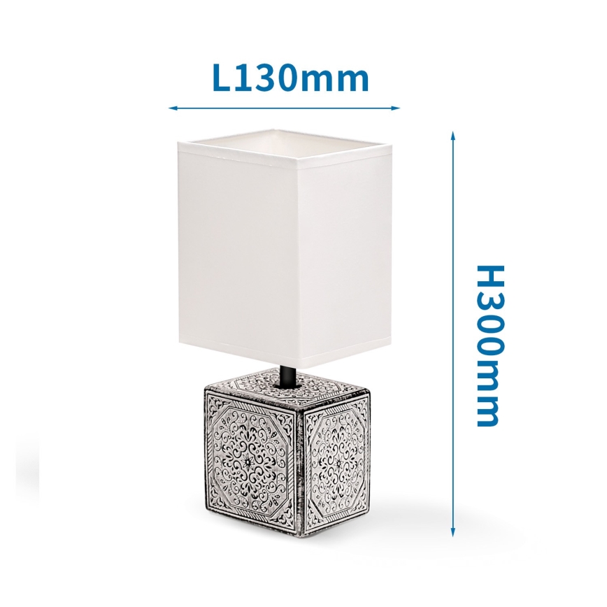 Aigostar - Galda lampa 1xE14/40W/230V pelēka/balta