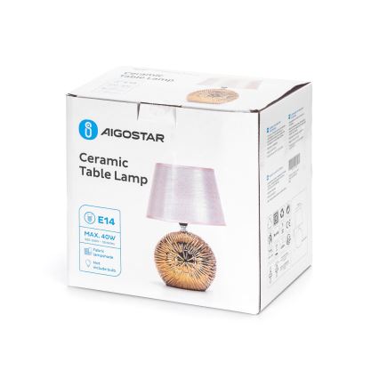 Aigostar - Galda lampa 1xE14/40W/230V zelta