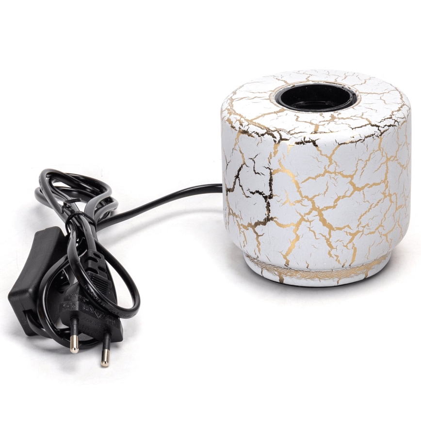 Aigostar - Galda lampa 1xE27/60W/230V balta/zelta