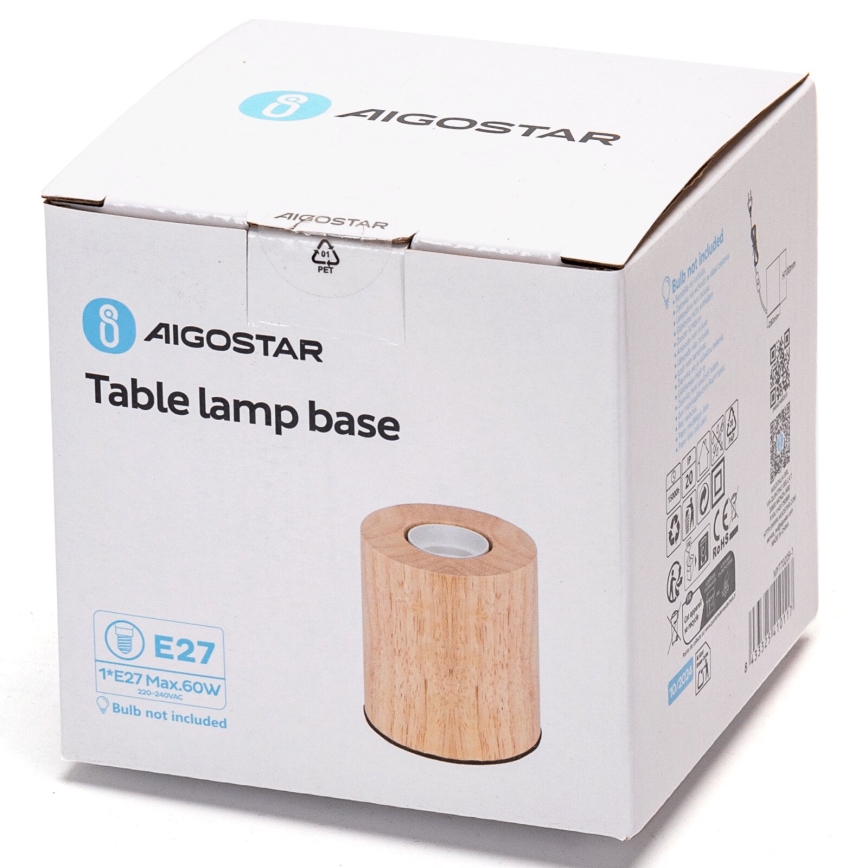 Aigostar - Galda lampa 1xE27/60W/230V bēša