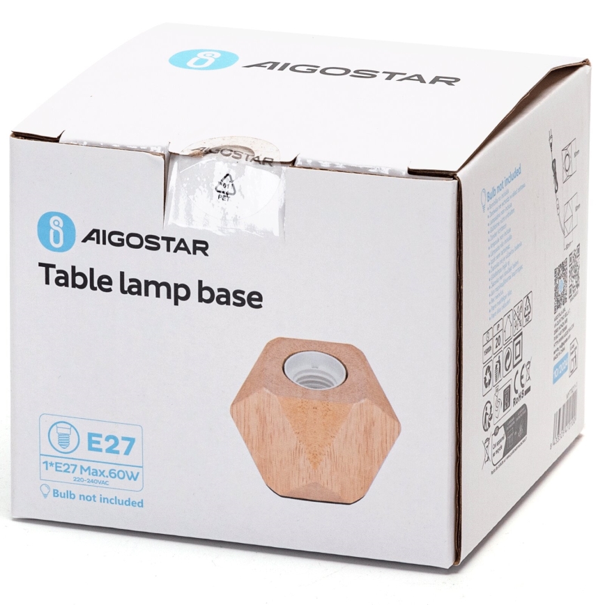 Aigostar - Galda lampa 1xE27/60W/230V bēša