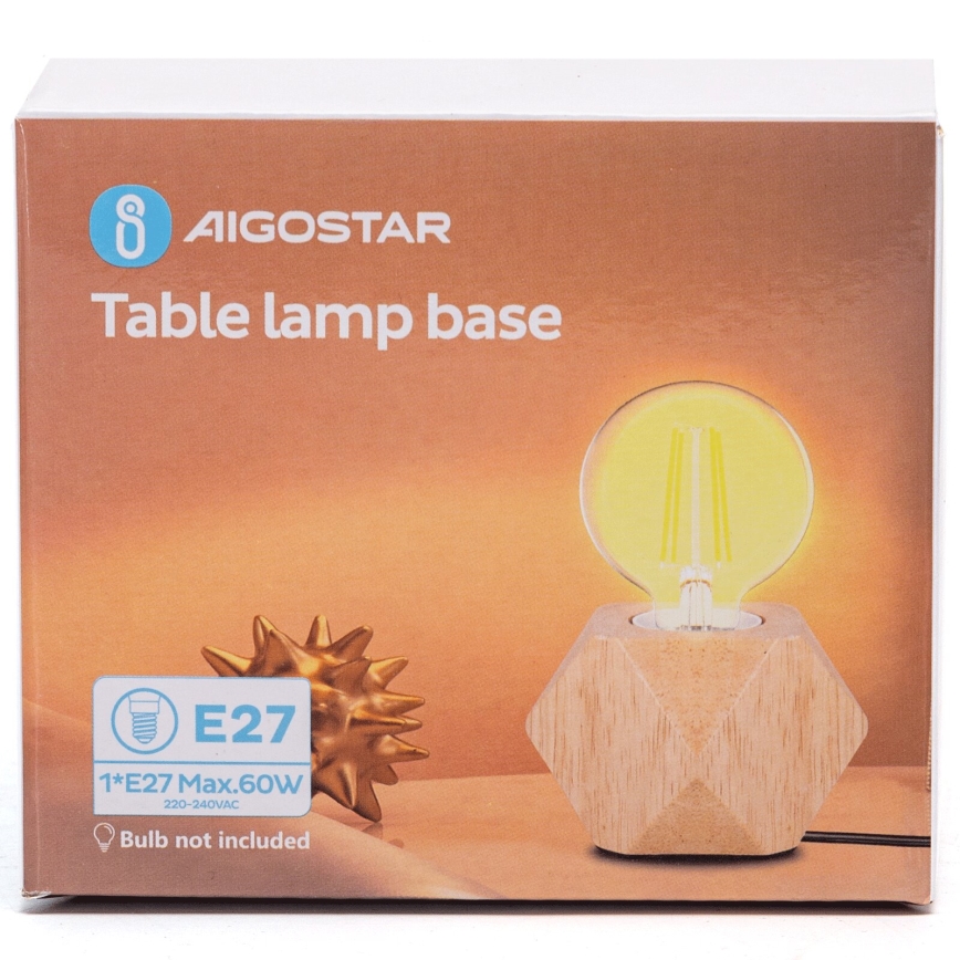 Aigostar - Galda lampa 1xE27/60W/230V bēša