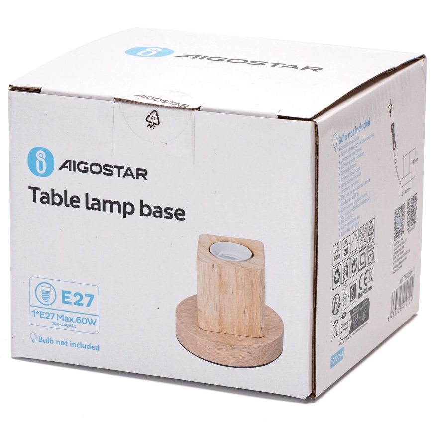 Aigostar - Galda lampa 1xE27/60W/230V bēša