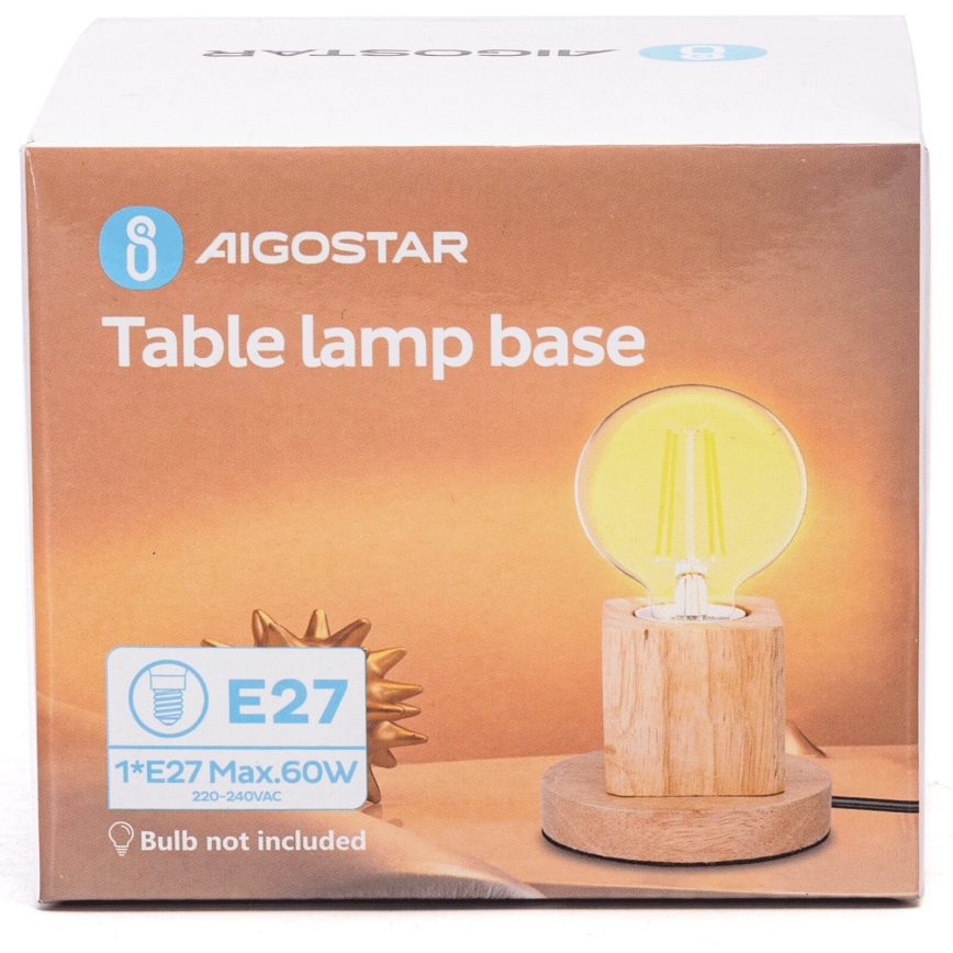 Aigostar - Galda lampa 1xE27/60W/230V bēša