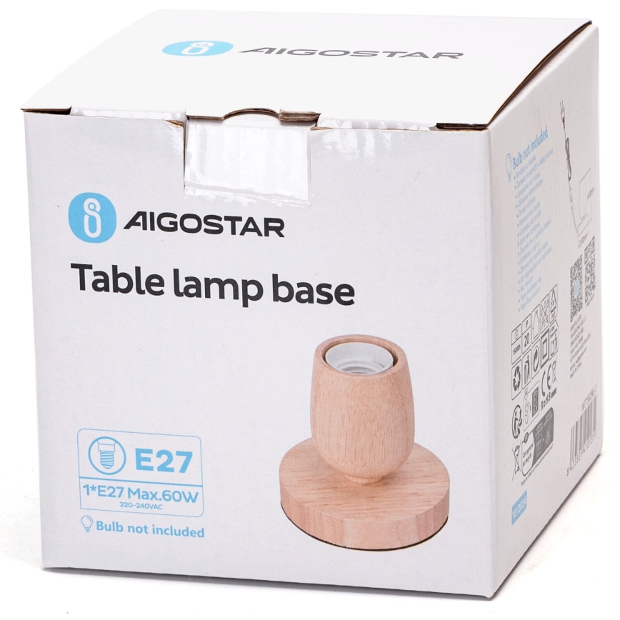 Aigostar - Galda lampa 1xE27/60W/230V bēša