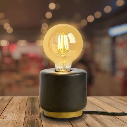 Aigostar - Galda lampa 1xE27/60W/230V melna