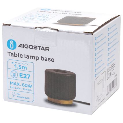 Aigostar - Galda lampa 1xE27/60W/230V melna