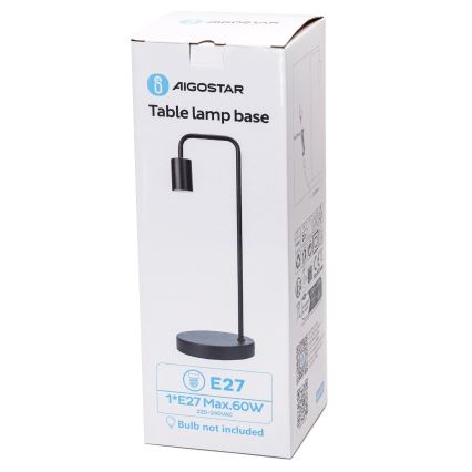 Aigostar - Galda lampa 1xE27/60W/230V melna