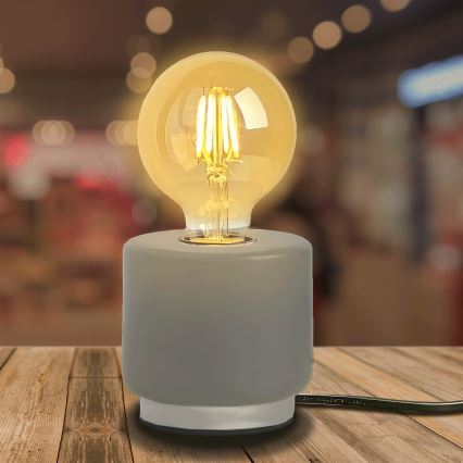 Aigostar - Galda lampa 1xE27/60W/230V pelēka