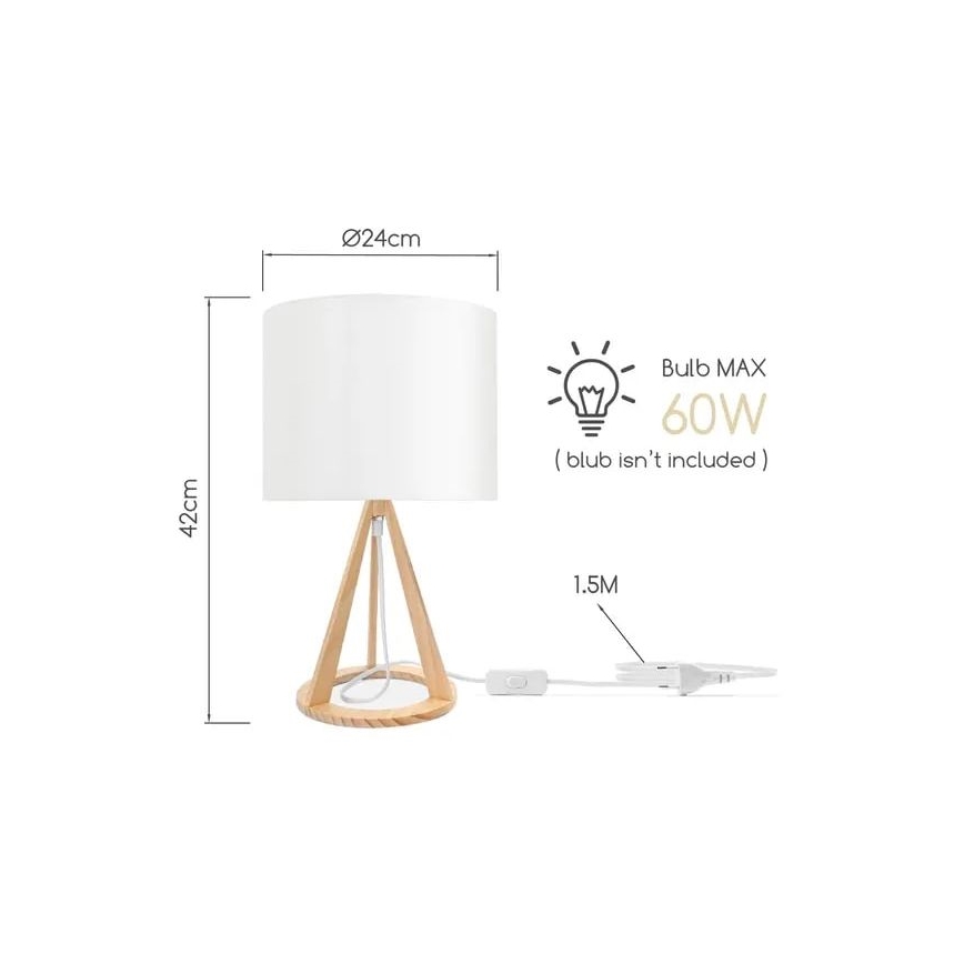 Aigostar - Galda lampa 1xE27/60W/230V priede